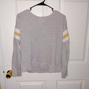 Girls old navy sweater shirt with gold glitter on sleeves